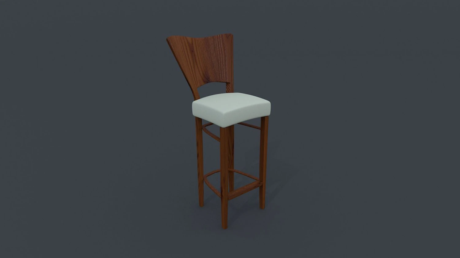 bar chair wooden 3D Model .c4d .max .obj .3ds .fbx .stl .blend 