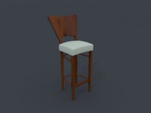 bar chair wooden 3D Модель