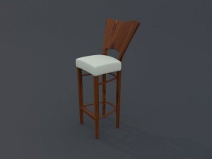 bar chair wooden 3D Modell