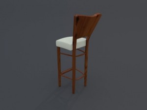 bar chair wooden 3D Modell