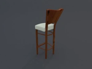 bar chair wooden 3D Model