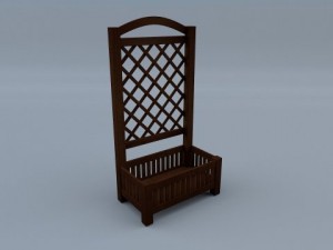 wooden place for flowers garden 3D Модель