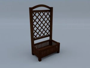 houten plek voor bloementuin 3D Model