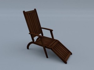 deckchairs wooden 3D Модель