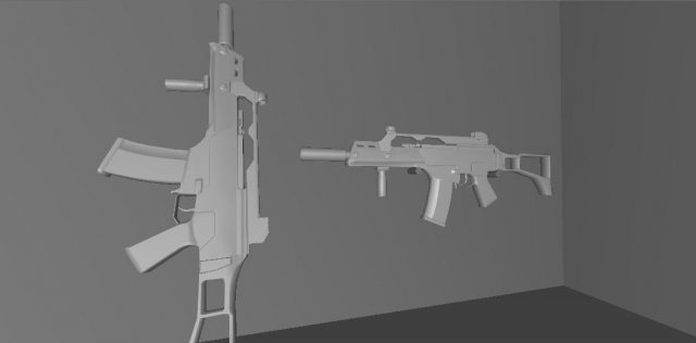 hk g36c 3D Model .c4d .max .obj .3ds .fbx .stl .blend 