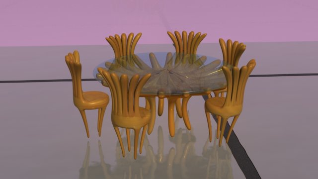 dinning table 3D Model .c4d .max .obj .3ds .fbx .stl .blend 