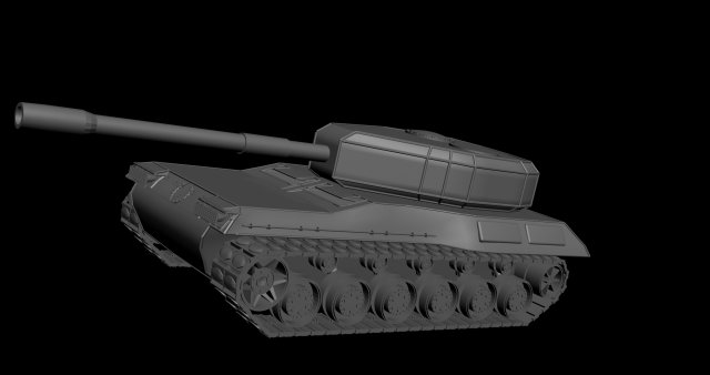 fictional tank 3D Model .c4d .max .obj .3ds .fbx .stl .blend