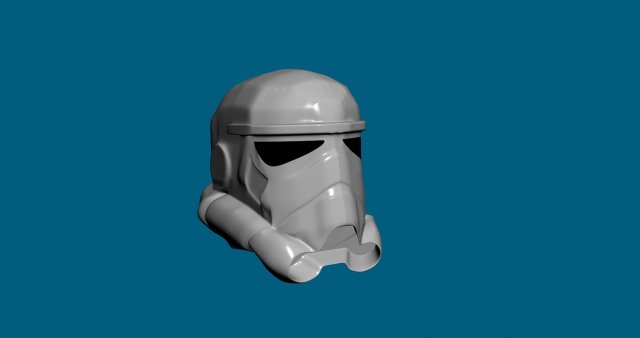 clone trooper semifinished helmet 3D Model .c4d .max .obj .3ds .fbx .stl .blend 