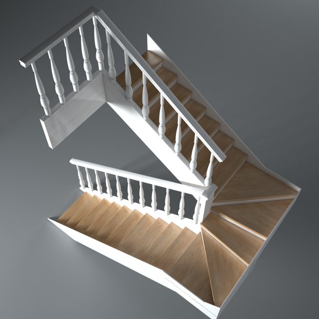 wooden stairs 3D Model .c4d .max .obj .3ds .fbx .stl .blend 