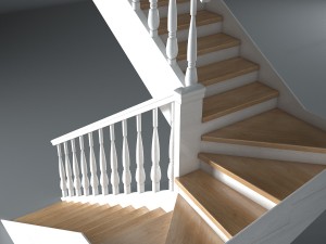wooden stairs 3D Model