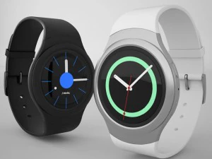 orologio samsung gear s2 argento nero Modello 3D