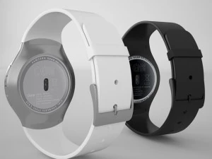 samsung gear s2 silver black clock 3D Model