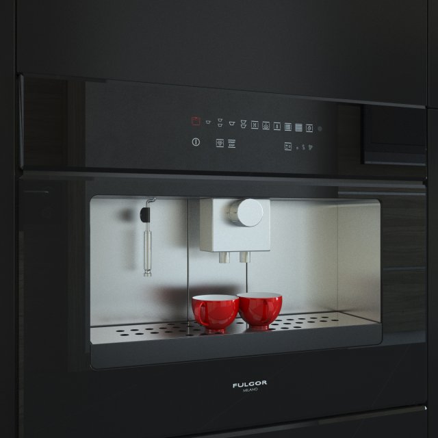 fulgor milano coffee machine lcm4509tcbk lwd15bk 3D 모델 .c4d .max .obj .3ds .fbx .stl .blend 
