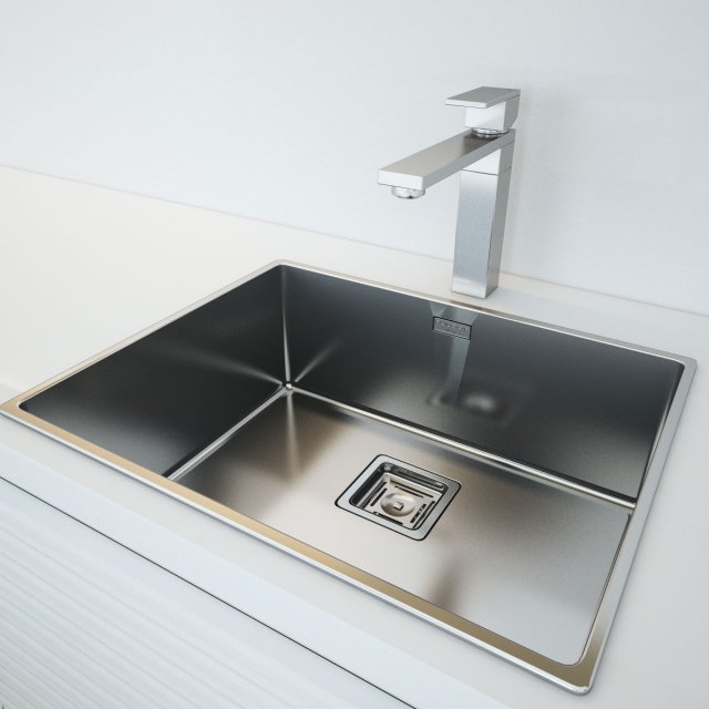 fulgor milano plano kitchen sink Model 3D .c4d .max .obj .3ds .fbx .stl .blend 