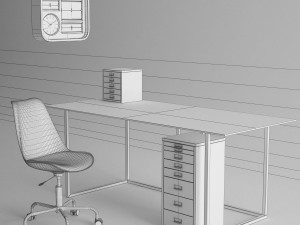 habitat office furniture 3D-Modell