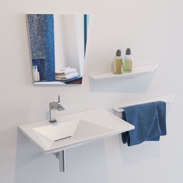olympia crystal lavabo washbasin 3D मॉडल .c4d .max .obj .3ds .fbx .stl .blend 