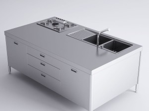 alpes inox kitchen island 3D-Modell