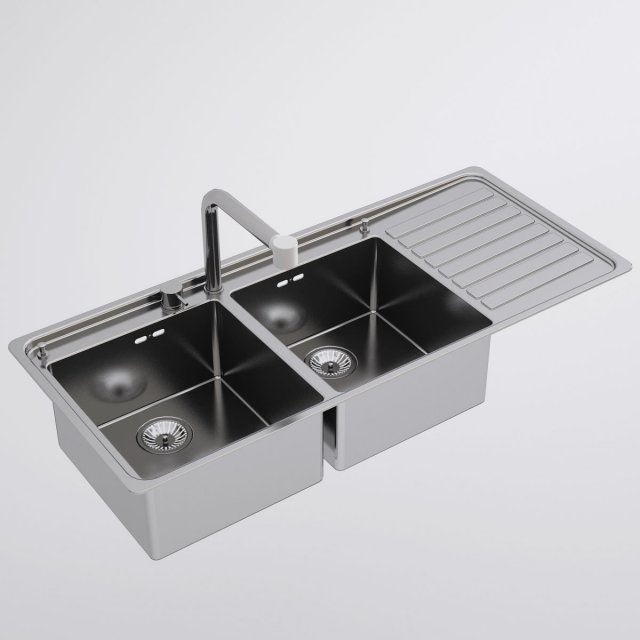 alpes inox kitchen sink Modelo 3D .c4d .max .obj .3ds .fbx .stl .blend 