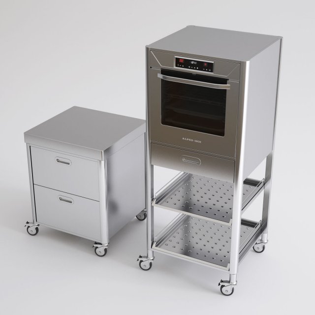 alpes inox kitchen furniture and appliances 3D Model .c4d .max .obj .3ds .fbx .stl .blend 