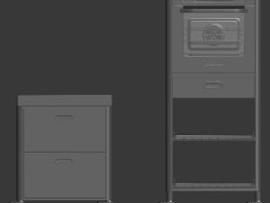 alpes inox kitchen furniture and appliances 3D Model