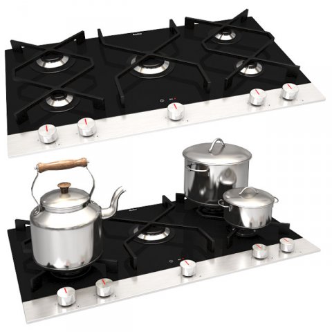 amica integra pg9611srb in cooking hob 3D Модель .c4d .max .obj .3ds .fbx .stl .blend 