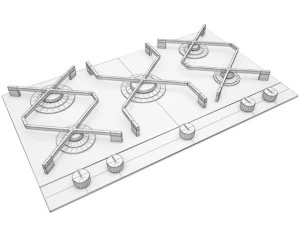 amica integra pg9611srb in cooking hob 3D Model