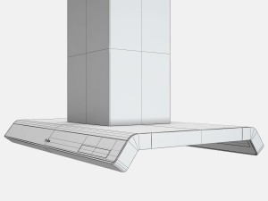amica in900bi kitchen hood black 3D Model