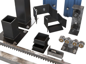 sliding gate automation and aaccessories 3D मॉडल