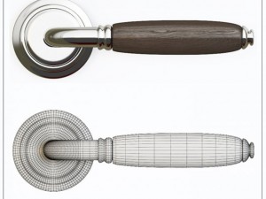 telemaco sierra door and mariani siena doorknob 3D Model