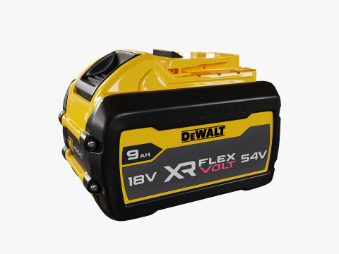 Bateria de íon de lítio DeWalt 9Ah Modelo 3D