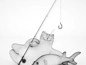 fish and cat toys 3D Model