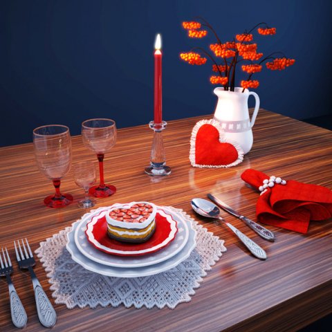 table setting 3D मॉडल .c4d .max .obj .3ds .fbx .stl .blend 