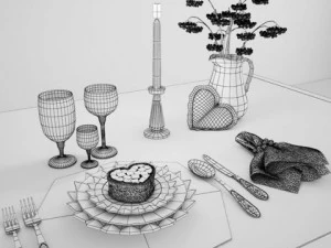 테이블 세팅 3D 모델