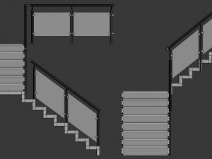 glass stairs Model 3D