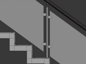 glass stairs Model 3D