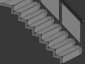 glass stairs Model 3D