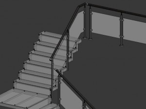 glass stairs Model 3D
