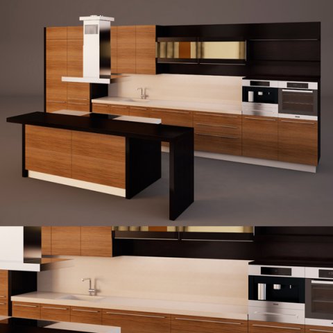 kitchen set 3D Модель .c4d .max .obj .3ds .fbx .stl .blend 