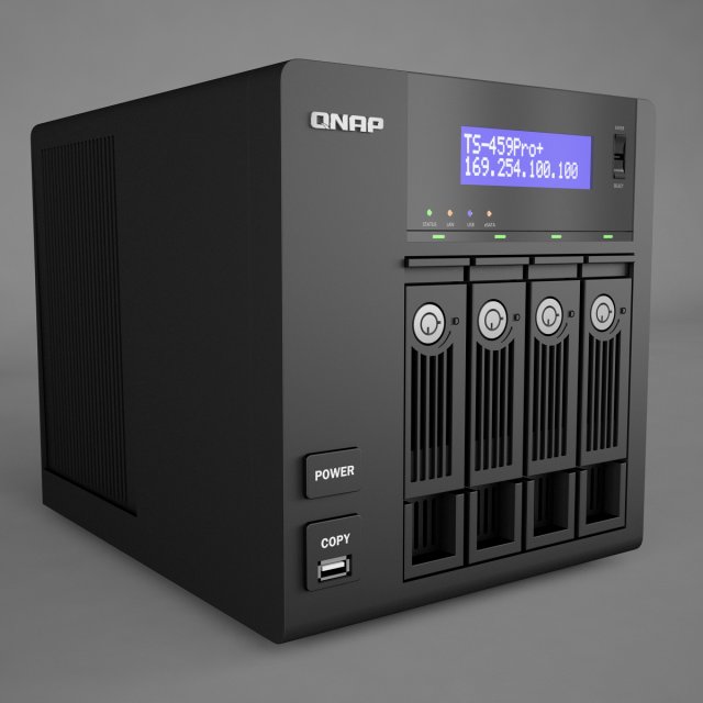 qnap network attached storage server 3D 模型 .c4d .max .obj .3ds .fbx .stl .blend 