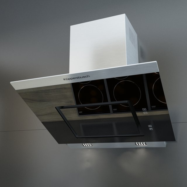 kuppersbusch kd 7610 black kitchen hood 3D Модель .c4d .max .obj .3ds .fbx .stl .blend 