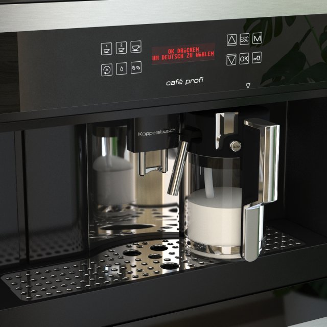 kuppersbusch ekv6500 black coffee machine 3D Model .c4d .max .obj .3ds .fbx .stl .blend 