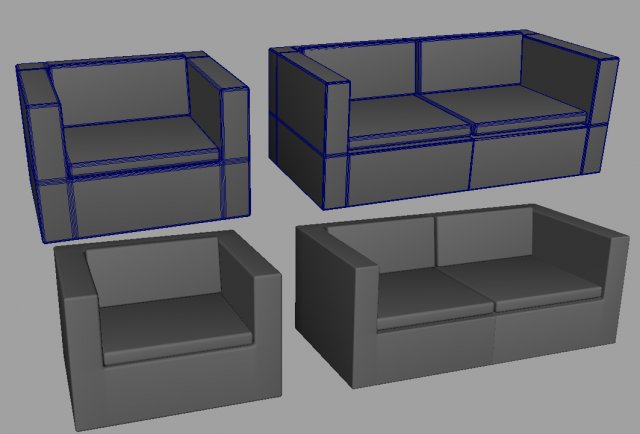 sofa 3D-Modell .c4d .max .obj .3ds .fbx .stl .blend 