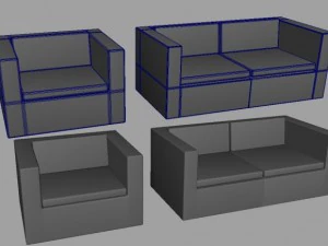 canap&eacute; Modèle 3D