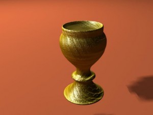 medieval gold cup 3D Model