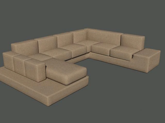 sofa u shape 3D Model .c4d .max .obj .3ds .fbx .stl .blend 