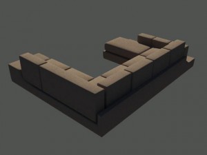 sofa u shape 3D 모델