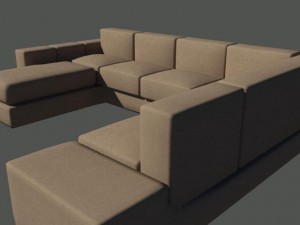 sofa u shape 3D 모델
