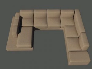 sofa u shape 3D Model