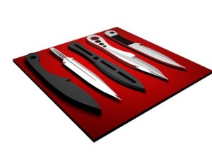 throwing knives set Model 3D