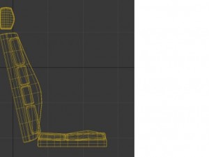 low poly car seat Model 3D